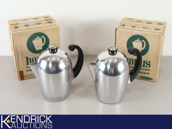 lot 43 image: 2 NOS Wear-Ever Aluminum 8 Cup Perculators