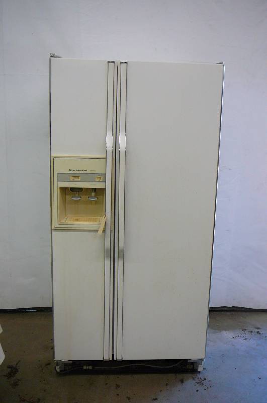 lot 44 image: Refrigerator side by side Kitchen Aid with water and Ice