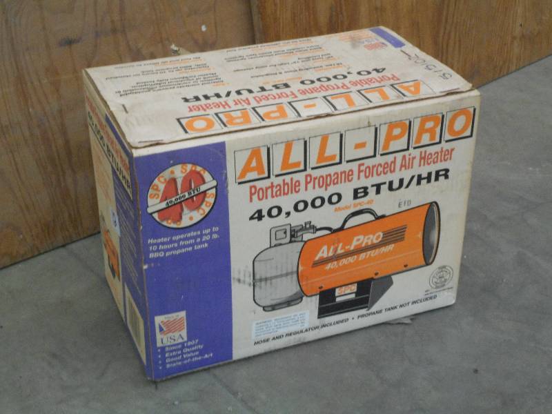 lot 12 image: Unused All-Pro 40000 BTU LP Forced ...