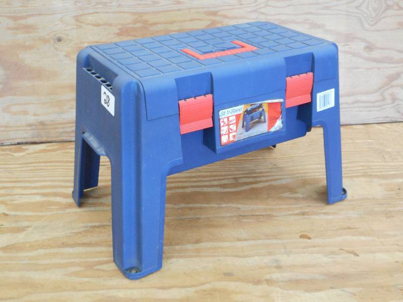 lot 28 image: Sit-N-Stand Stool With Storage Top ...