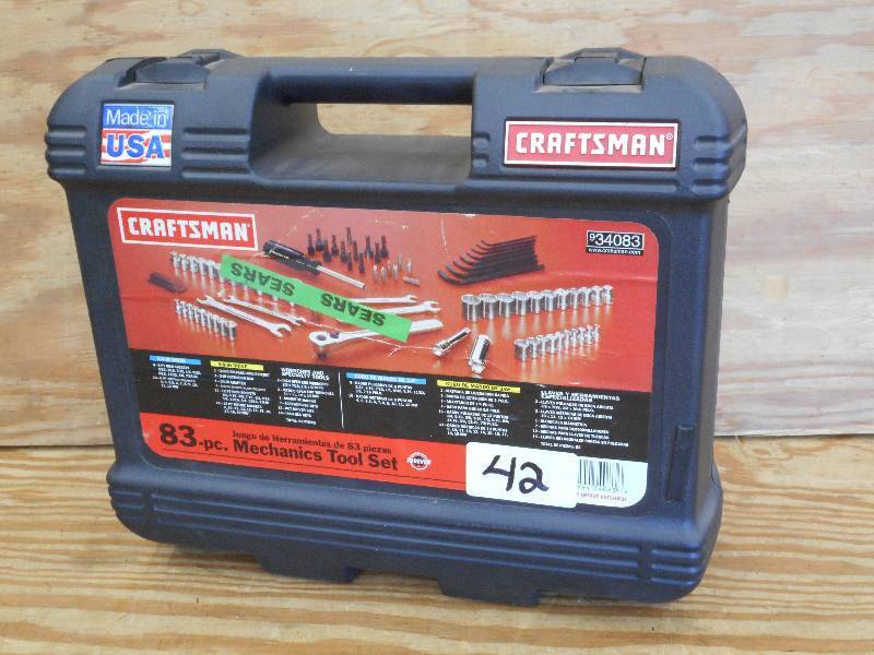 lot 42 image: Unused Craftsman 83-Piece Mechaincs...