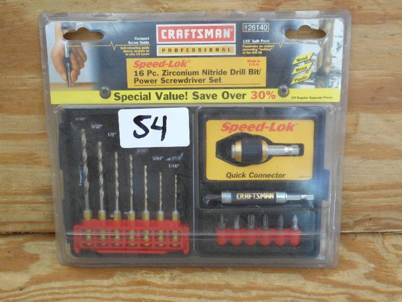 lot 54 image: Unused Craftsman Speed-Lok 16-Piece...