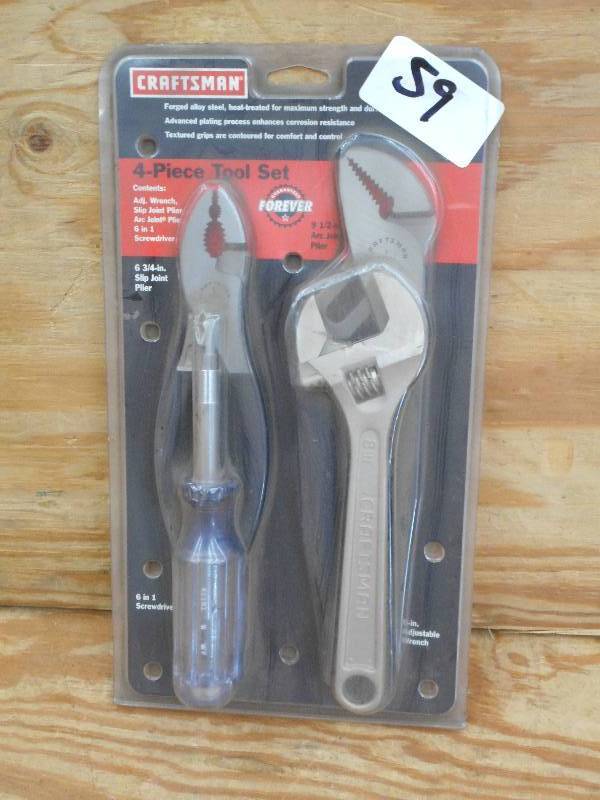 lot 59 image: Unused Craftsman 4-Piece Tool Set ...