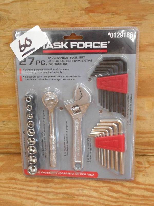 lot 60 image: Unused TaskForce 27-Piece Tool Set ...