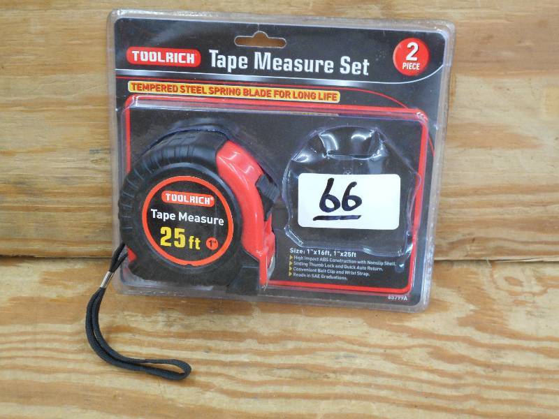 lot 66 image: Unused ToolRich 25ft Tape Measure ...