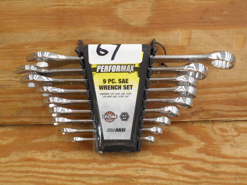 lot 67 image: Unused Performax 9-Piece SAE Wrench...