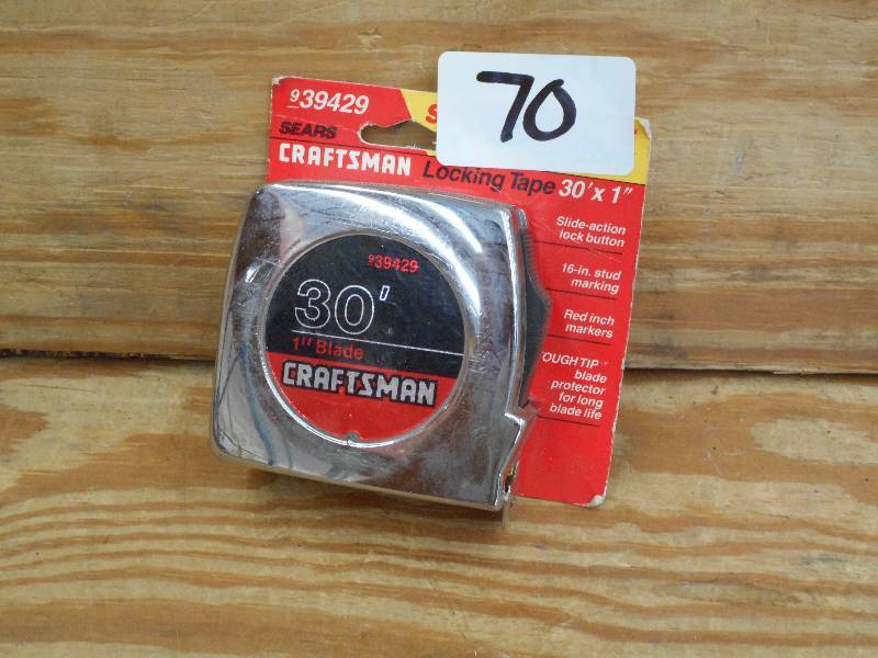 lot 70 image: Unused Craftsman 30ft Tape Measure ...