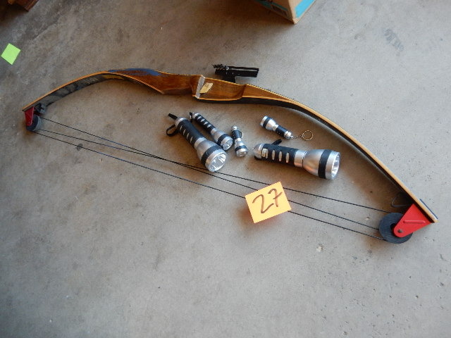 lot 27 image: AMF Compound Bow, Flashlights