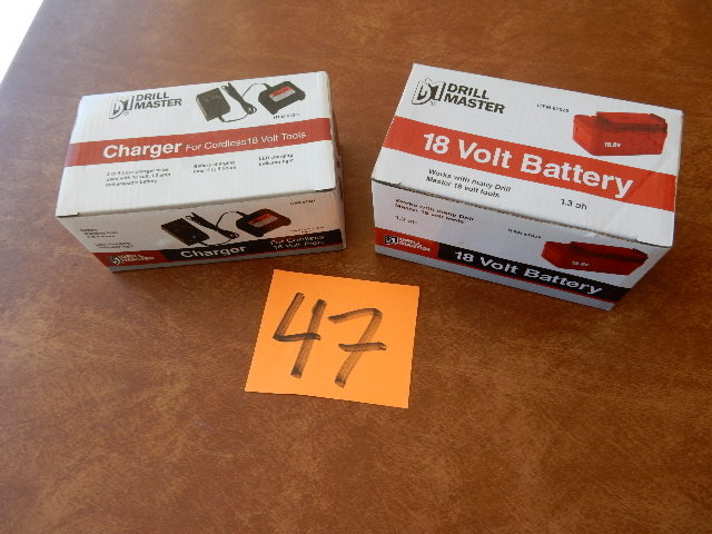 lot 47 image: 18V Drill Master Battery and Charger