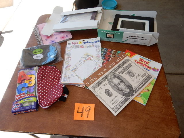 lot 49 image: Misc. Albums, lettering, Digital picture frame (new never used).