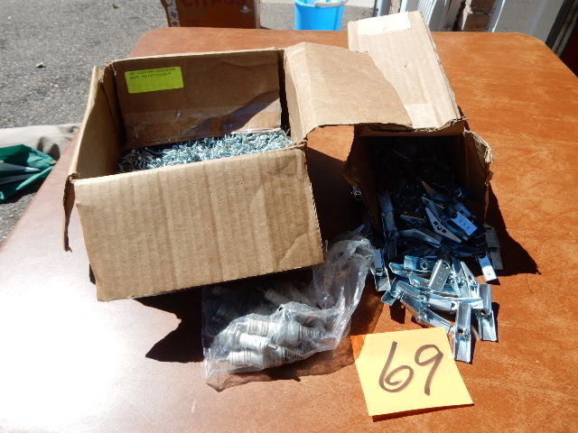 lot 69 image: Phillips Flat Screws and Toggle heads. Champion Spark plugs