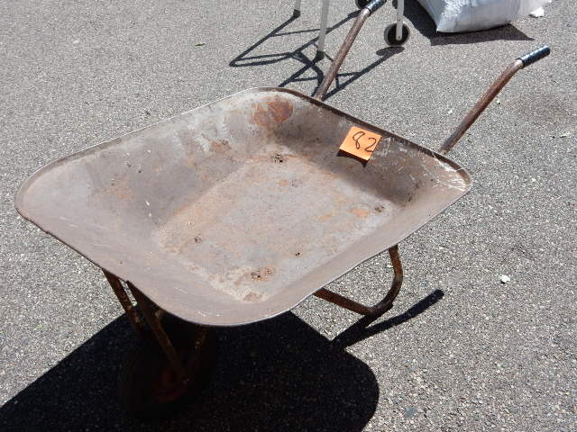 lot 82 image: Old Fashion Wheel Barrow