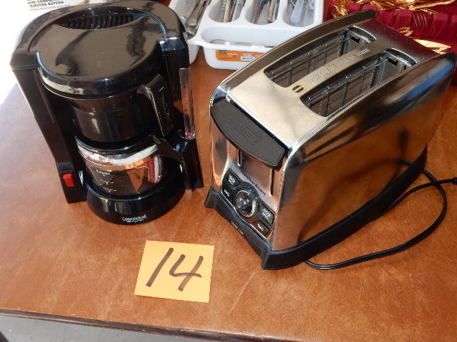 lot 14 image: Gevalia Coffee Maker, Hamilton Beach Toaster