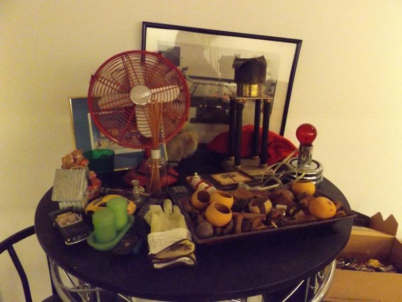 lot 370 image: Candle Holder, Lamp, S&P Shakers, Small Cars, more