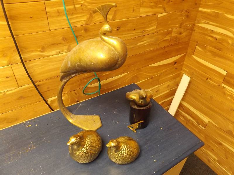 lot 377 image: Brass Bird Statues
