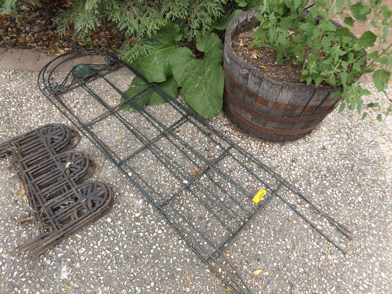 lot 575 image: Planter, Fence Sections, Cast Iron Edging