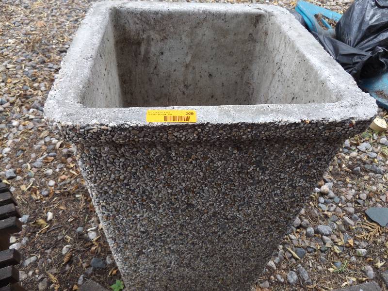 lot 569 image: Square Concrete Trash Can