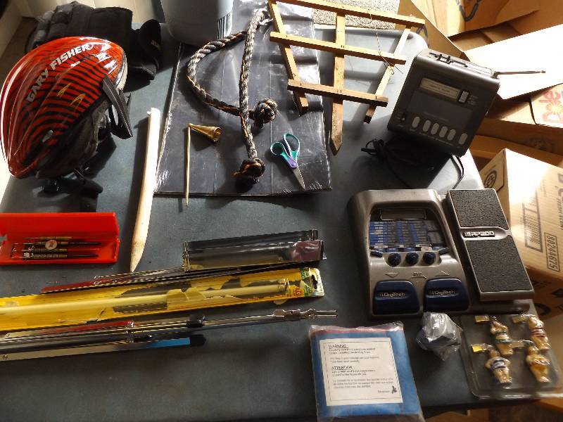 lot 481 image: Bike Helmet, Small Tools, Cassette Player, more