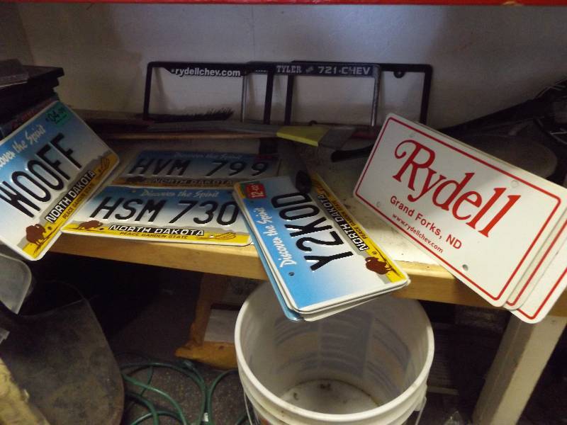 lot 246 image: License Plates, Snow Scrapers