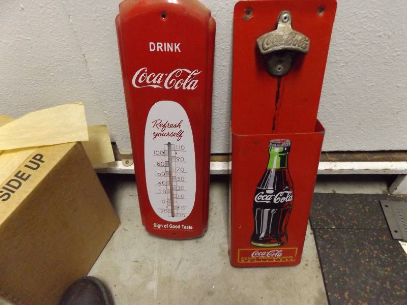 lot 262 image: Coca Cola Thermometer and Coca Cola Bottle Top Holder