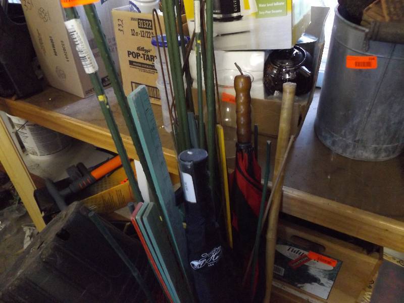 lot 341 image: Umbrella, Crow, Yard Sticks, more