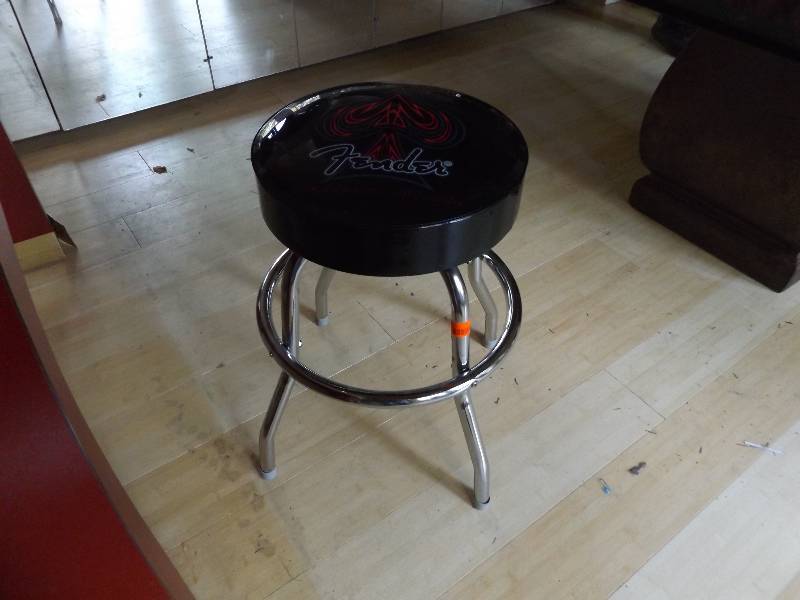 lot 424 image: Black and Silver Three Legged Stool