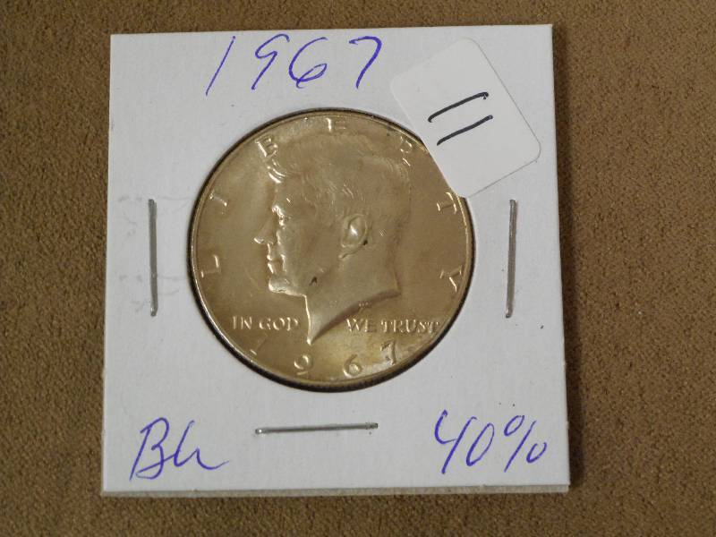 1967 Kennedy Half Dollar, BU, 40% S...