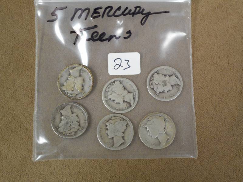 (6) Mercuery Dimes From The Teens ...