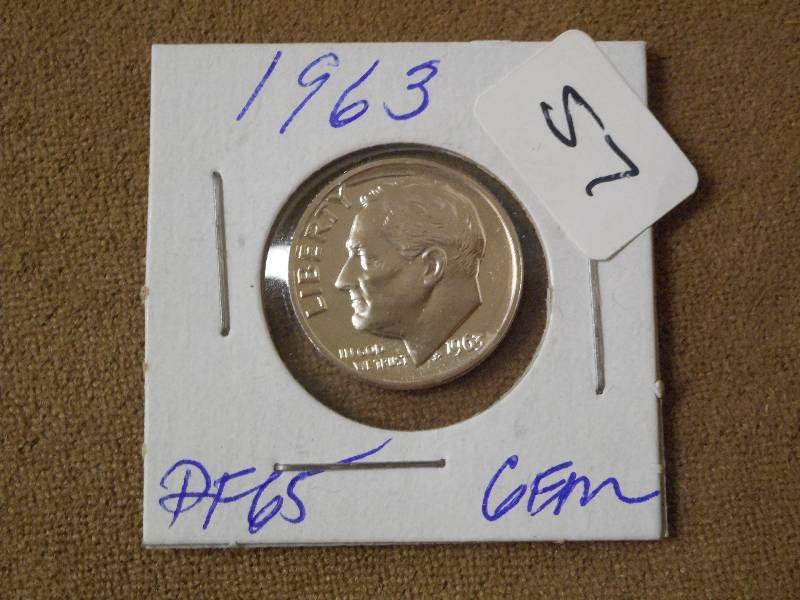 1963 Roosevelt Dime, PF65, Gem...