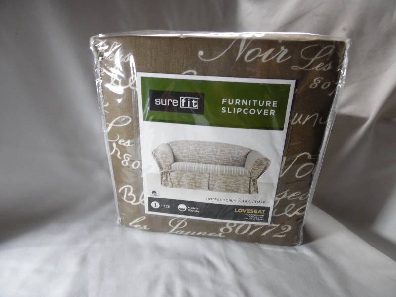 Sure Fit Vintage Script Loveseat Slipcover