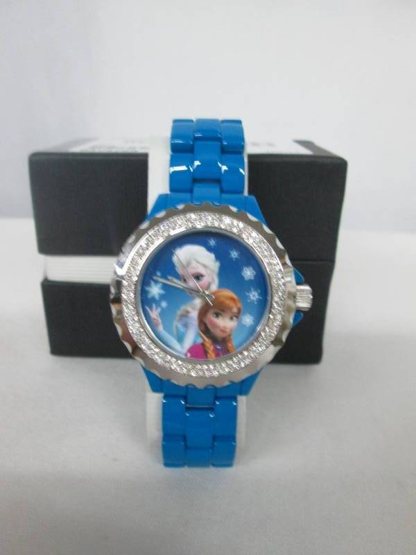Disney Enamel Womens Anna & Elsa Blue Watch