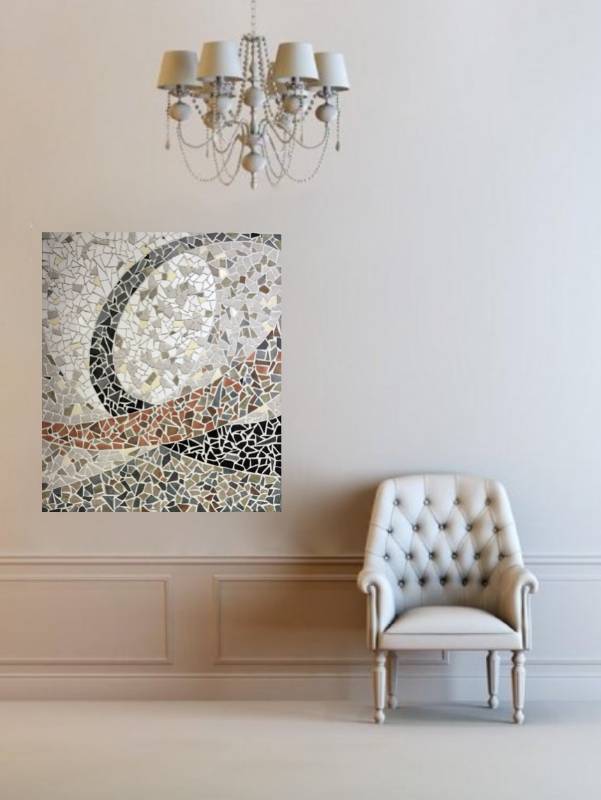 lot 16 image: large abstract mosaic art piece