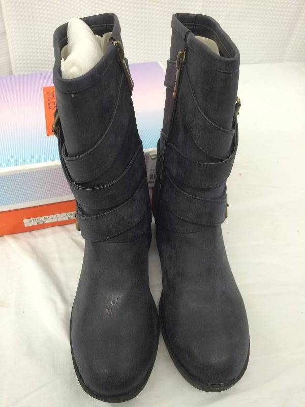 GC Rudy Black Mid Calf Fashion Boot with Straps Womens Size 6