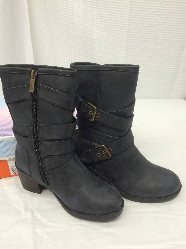 GC Rudy Black Mid Calf Fashion Boot with Straps Womens Size 6