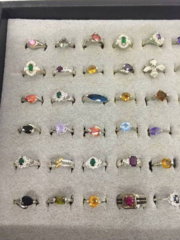 72 rings some with tags