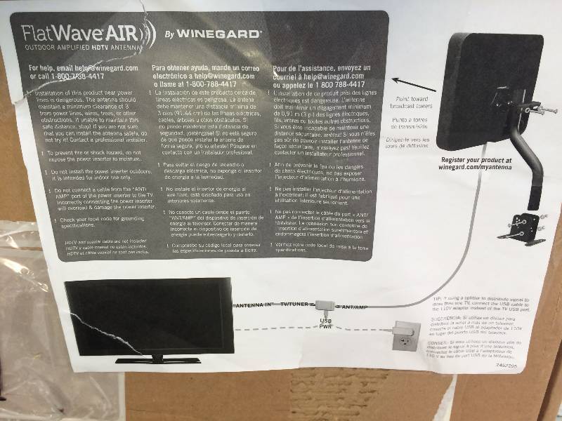 Winegard FL6550A FlatWave Air Outdoor HDTV Antenna