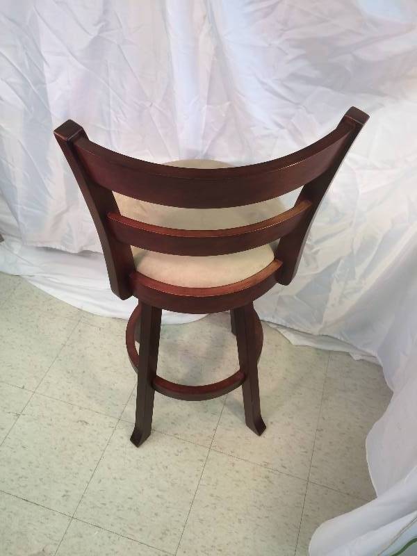 wooden swivel bar stool