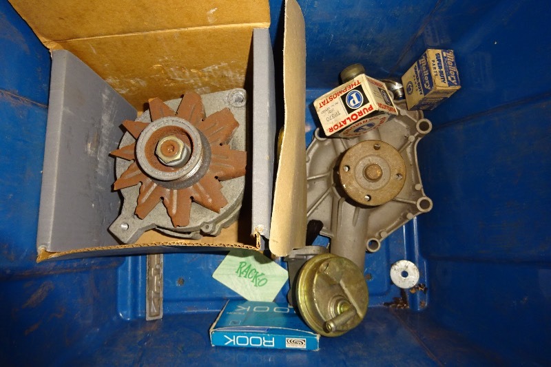 Coil Springs, timing chain, piston rings, cam carb, alternator, water pump, thermostat