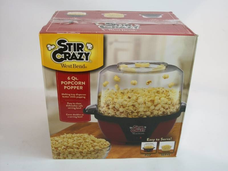 West Bend 82505 Stir Crazy Popcorn Popper, 6-Quart