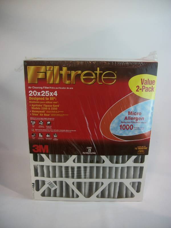 Filtrete Micro Allergen Defense Filter, 20-Inches x 25-Inches x 4-Inches, 2-Pack