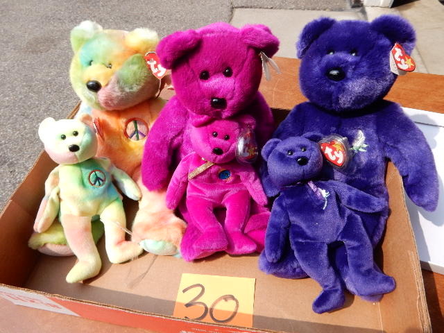 3 Pair, Beanie Buddy and Babies.. PEACE, Millenium, Pricess Diana
