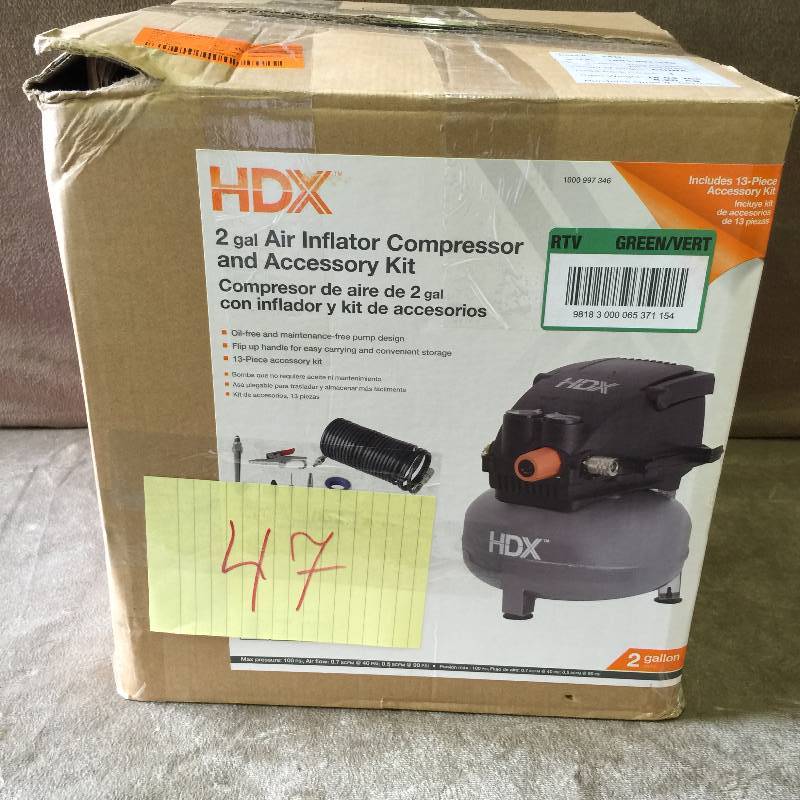 HDX 2 Gal Air Inflator Compressor KX Real Deals General Merchandise
