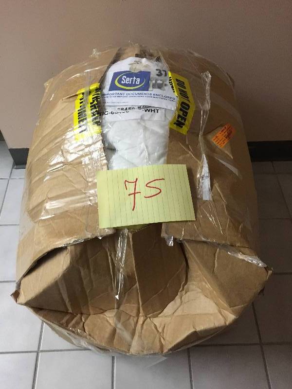 lot 75 image: Serta 4 Deep- pocket Pillow top & memory Foam Mattress Topper