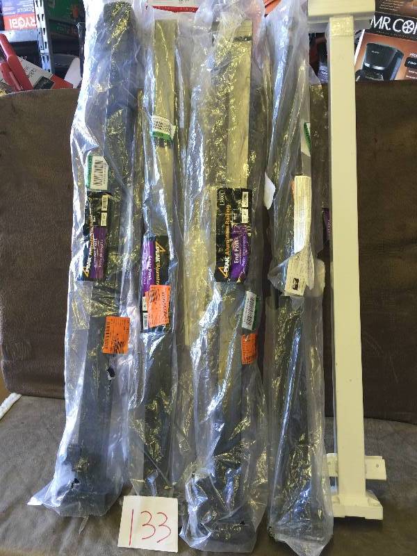 lot 133 image: Lot Peak Aluminum Railing 4 in. x 4-34 in. x 42 in. Black Aluminum End Post