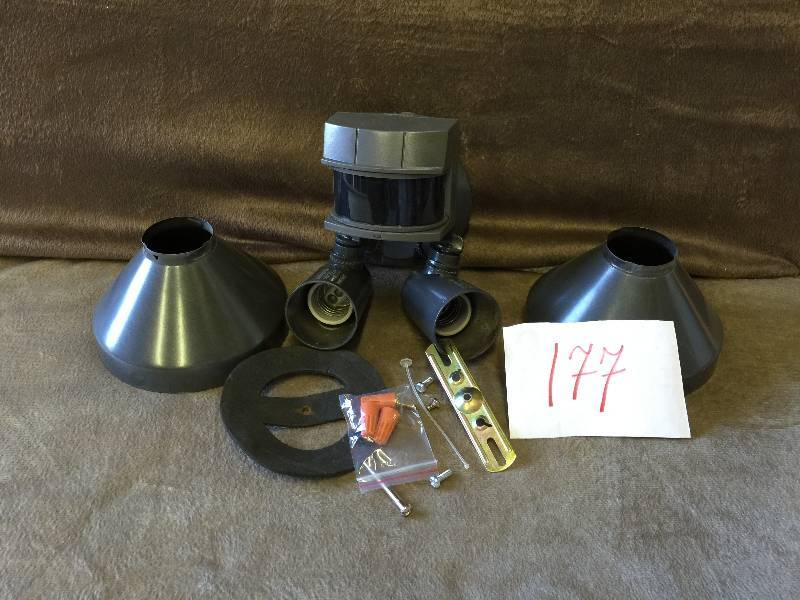 lot 177 image: Defian 180 Degree Outdoor Black Motion-Sensing Security Light