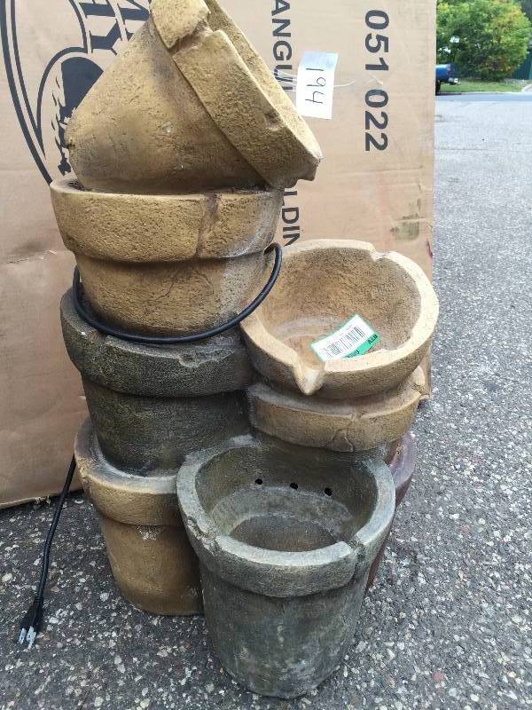 lot 200 image: Hamptom bay Villa Terra Cotta Pots Outdoor Fountain