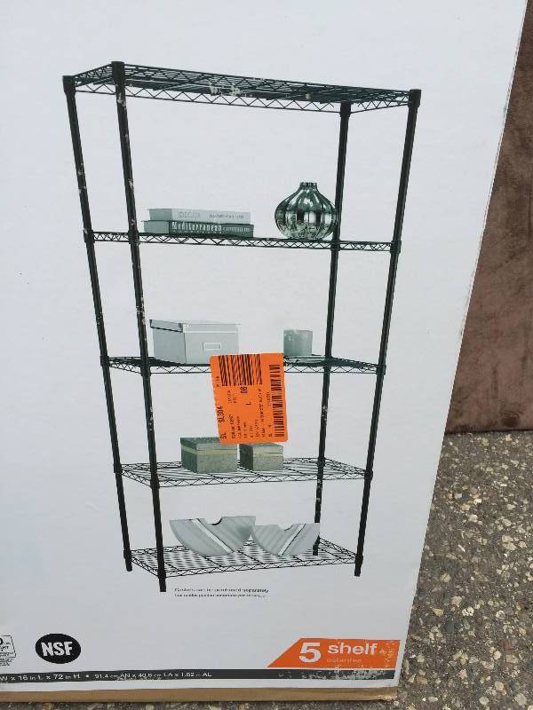 lot 204 image: HDX 5-Shelf 36 in. W x 16 in. L x 72 in. H Storage Unit