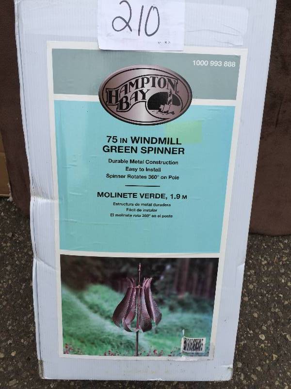 lot 210 image: Hampton Bay 75 inch Windmill GreenCopper Spinner