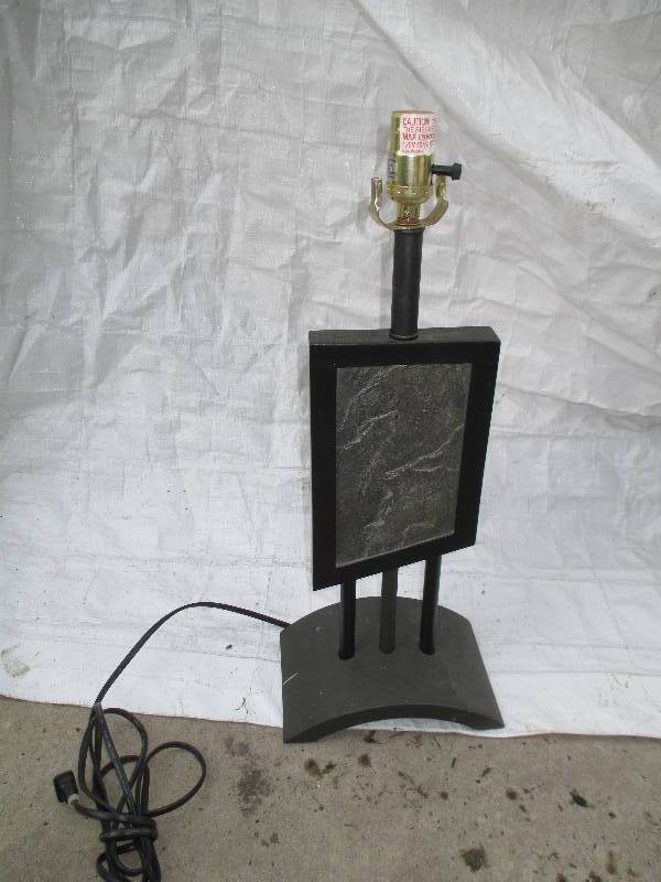 lot 7 image: lamp base with slate insert ...