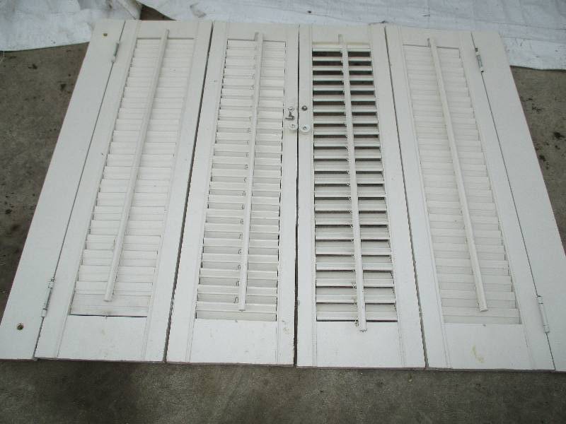 lot 8 image: pair of white shutters with moving ...